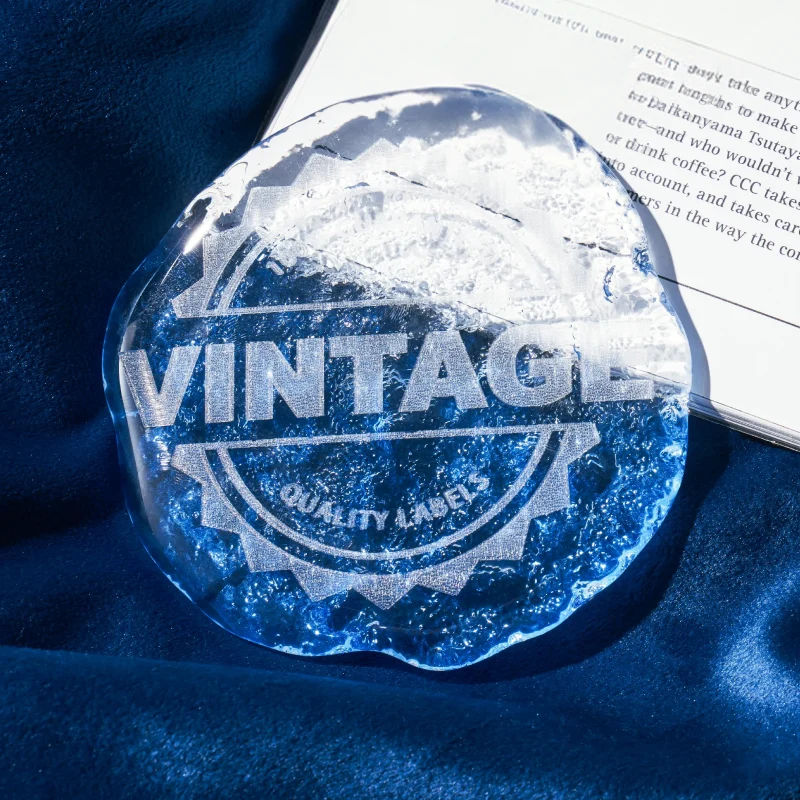Dessous de Verre Rond Irrégulier en Verre (2 pcs)