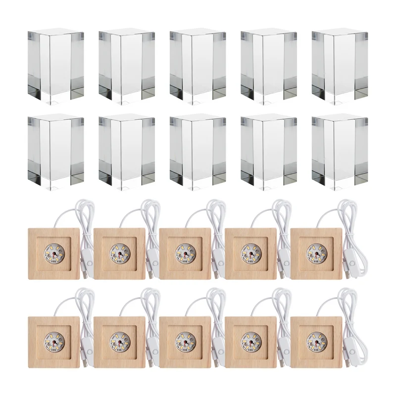 Lot de blocs rectangulaires en cristal K9