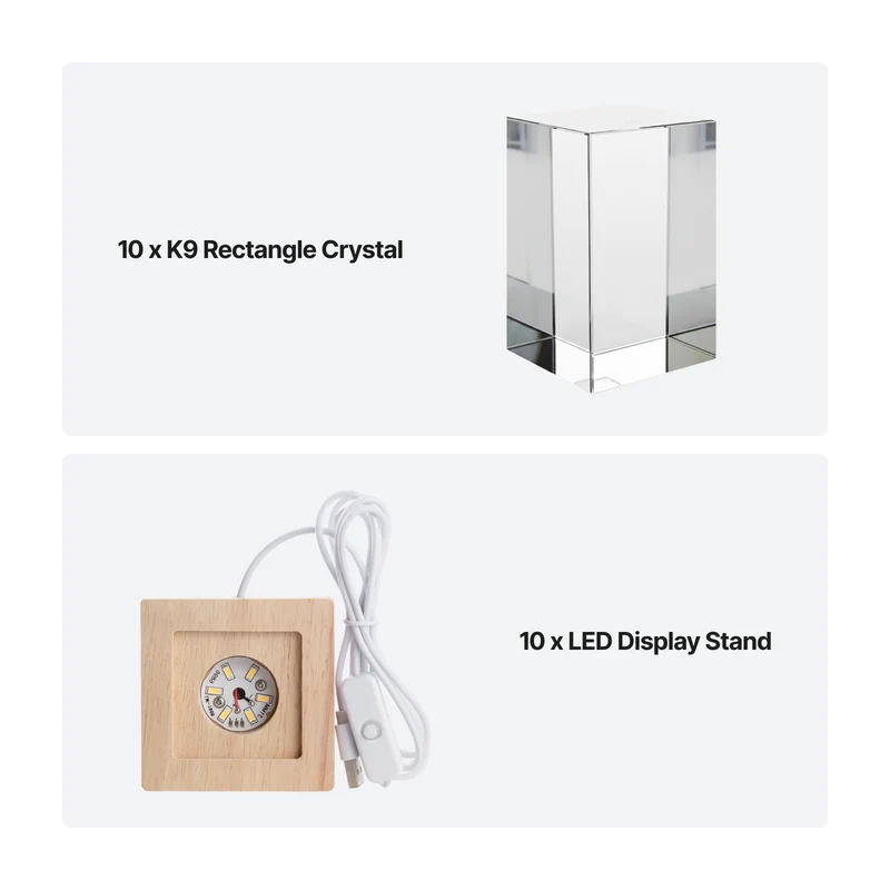 Lot de blocs rectangulaires en cristal K9