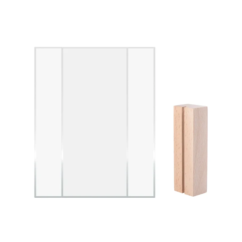 Embase Lumineuse LED Rectangulaire en Bois d'Hévéa avec Fente