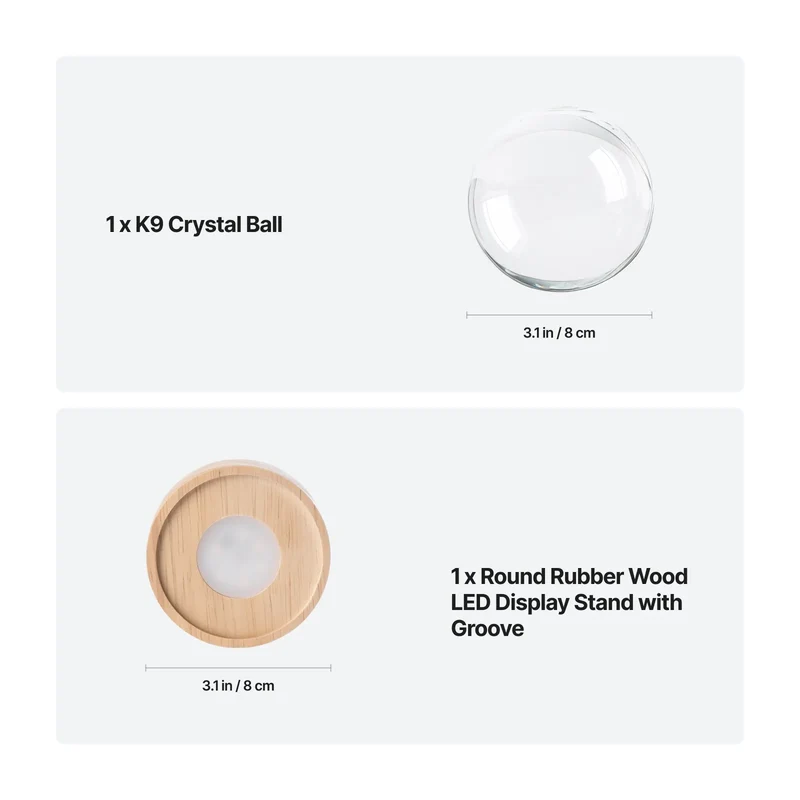 Embase Lumineuse LED Ronde en Bois d'Hévéa avec Rainure