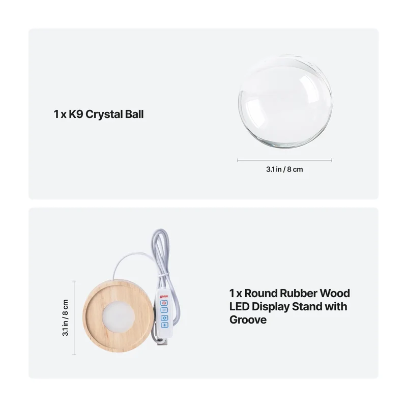 Embase Lumineuse LED Ronde en Bois d'Hévéa avec Rainure