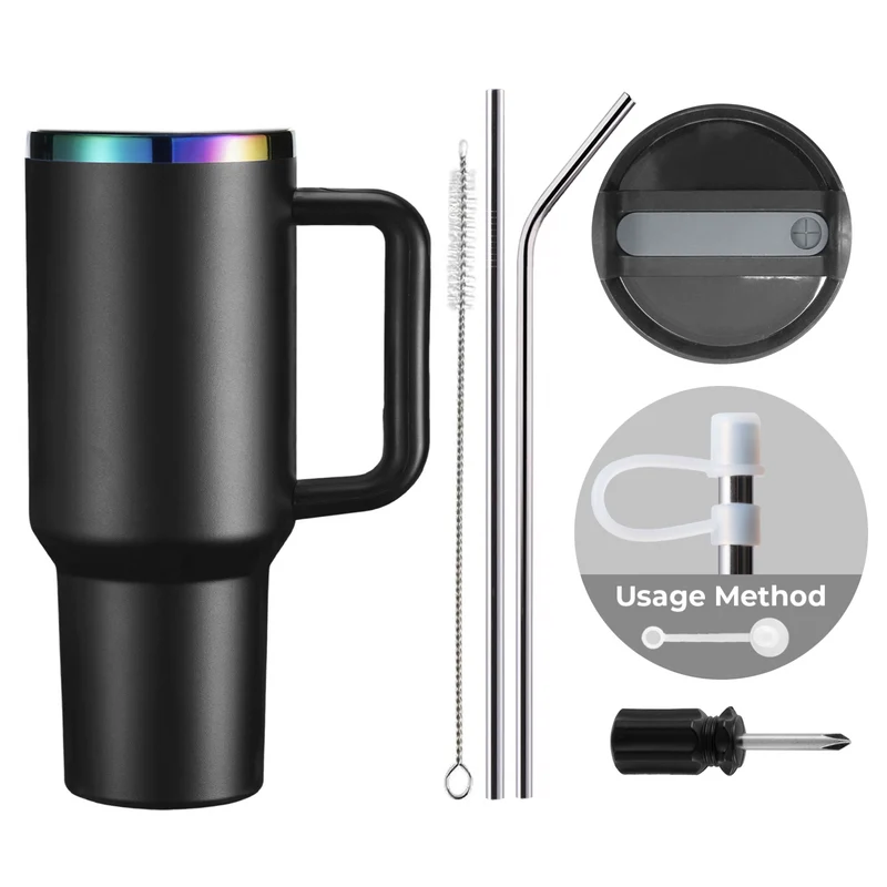 Gobelet en acier inoxydable de 40oz avec poignée amovible