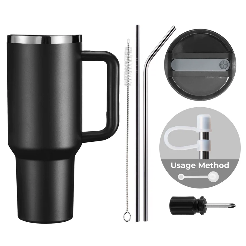 Gobelet en acier inoxydable de 40oz avec poignée amovible