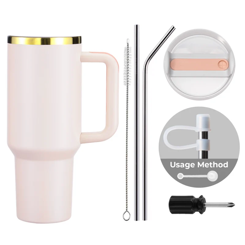 Gobelet en acier inoxydable de 40oz avec poignée amovible
