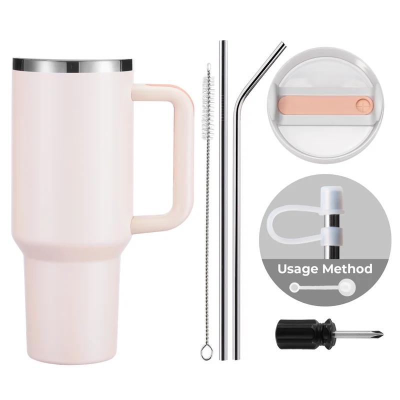Gobelet en acier inoxydable de 40oz avec poignée amovible