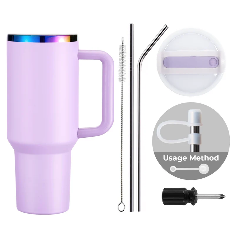 Gobelet en acier inoxydable de 40oz avec poignée amovible