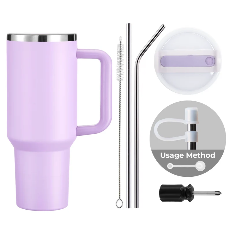 Gobelet en acier inoxydable de 40oz avec poignée amovible