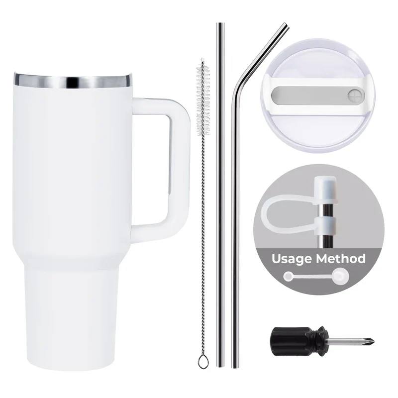 Gobelet en acier inoxydable de 40oz avec poignée amovible