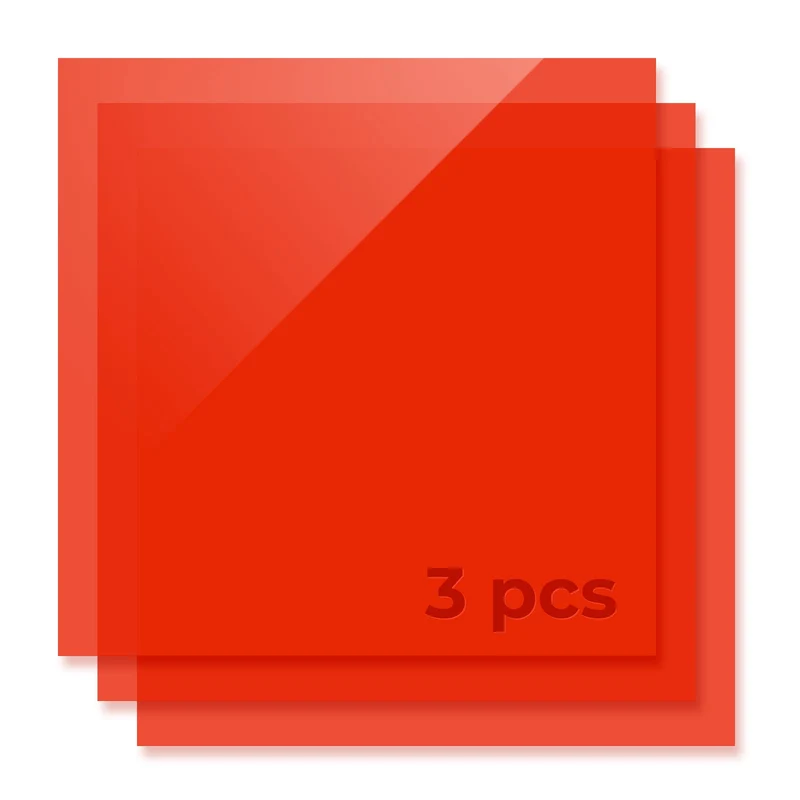 3mm Plaque acrylique translucide brillante (3 pcs)