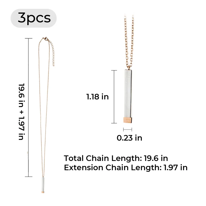 Collier message caché en acier inoxydable (3 pcs)