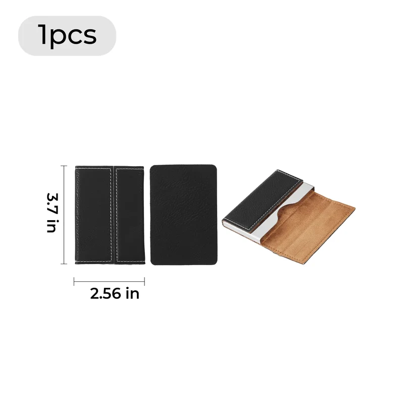 Porte-cartes en cuir PU gravable au laser (1 pce)