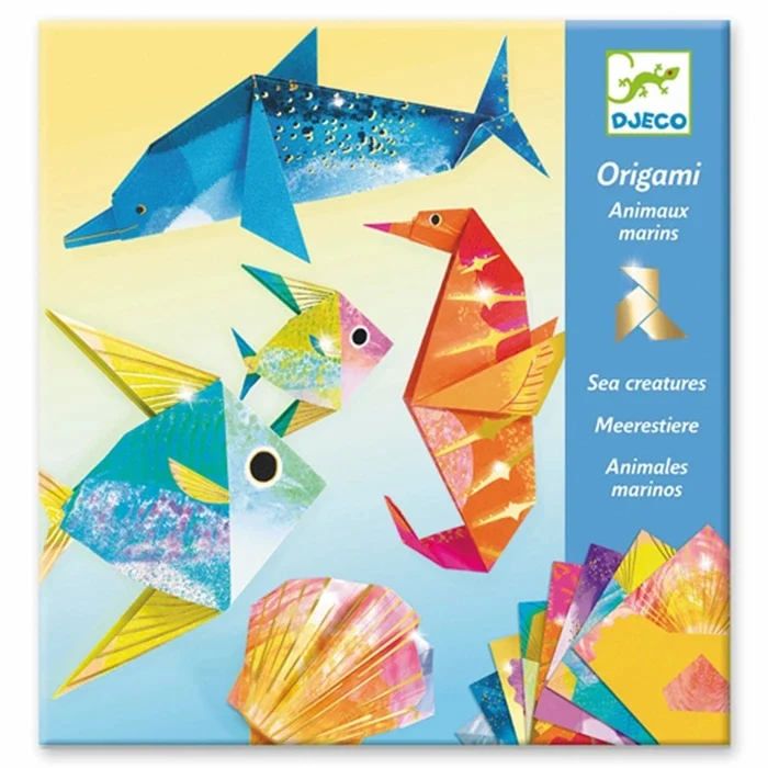 Origami Animaux Marins Djeco – Kit Créatif Pliage Papier Enfant
