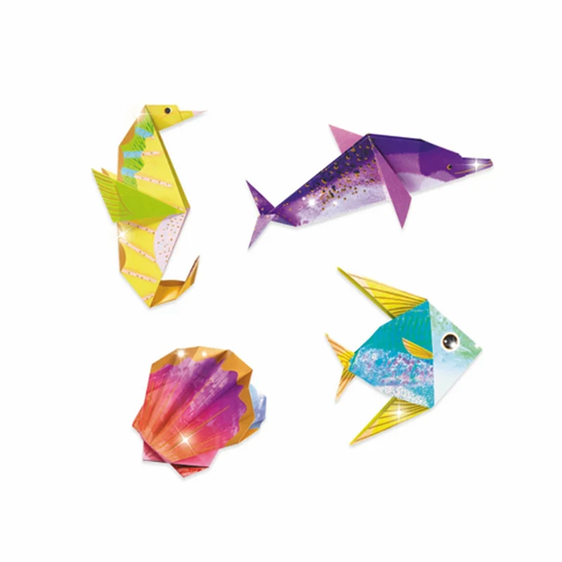 Origami Animaux Marins Djeco – Kit Créatif Pliage Papier Enfant