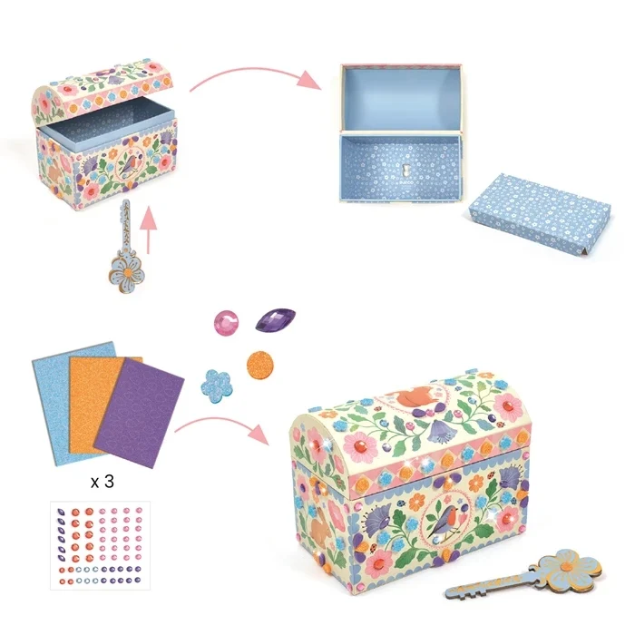 DIY Coffre à Trésor Précieux Trésors Djeco – Mosaïques & Strass à Décorer
