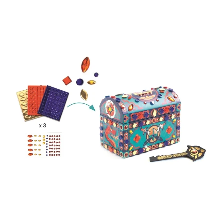 DIY Coffre à Trésor Super Trésor Djeco – Mosaïques & Strass à Décorer