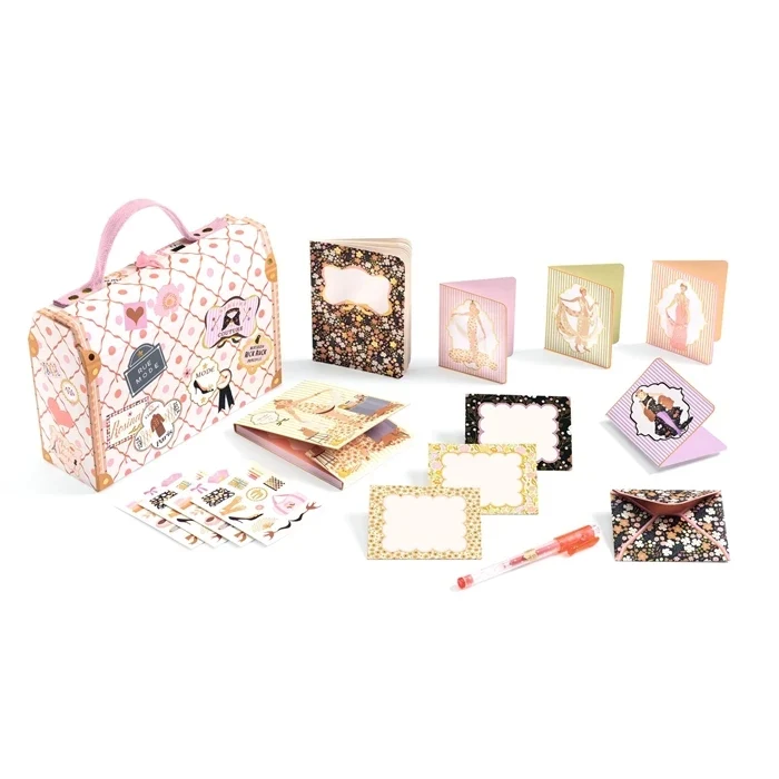 Valise de Papeterie Tinou – Coffret Créatif Mode et Correspondance Enfant
