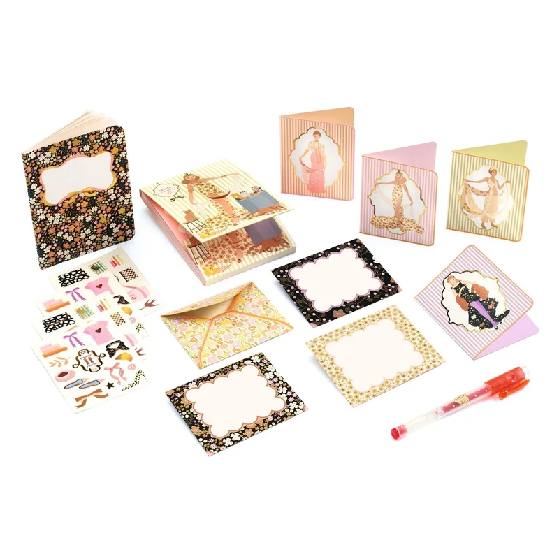 Valise de Papeterie Tinou – Coffret Créatif Mode et Correspondance Enfant
