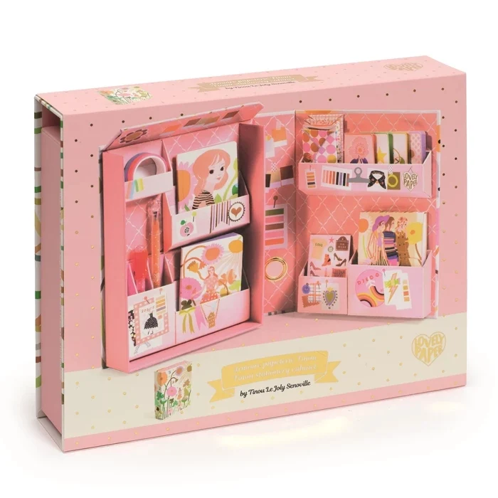 Boîte de Papeterie Tinou – Coffret Créatif Mode et Papeterie Enfant