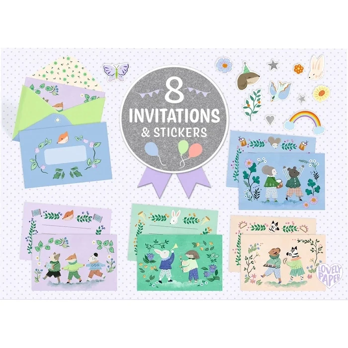 Invitations Fanfare des Animaux à Personnaliser – Set Anniversaire Enfant