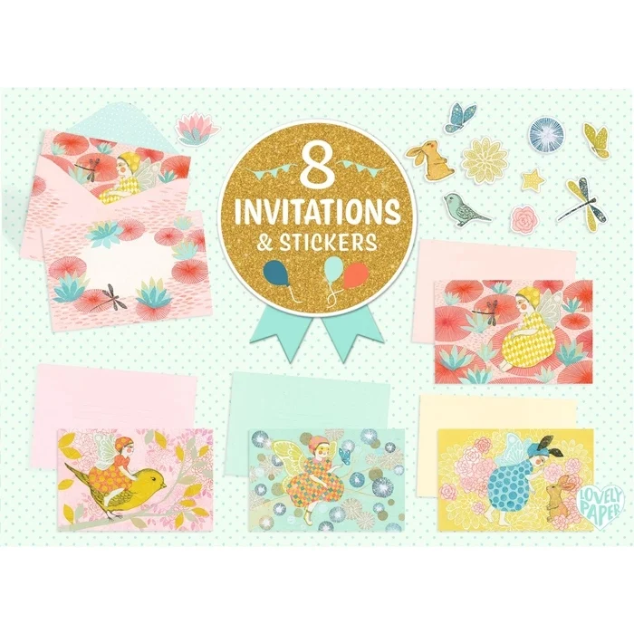 Invitations Fées d’un Jour à Personnaliser – Set Anniversaire Enfant