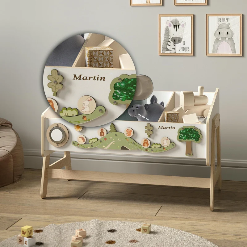 Étagère à jouets / Table + Bibliothèque enfant / Siège LILU