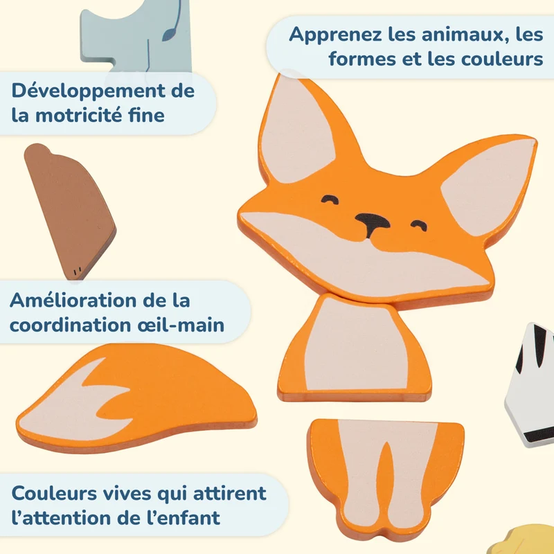 BusyKids Set de puzzles "Animaux"