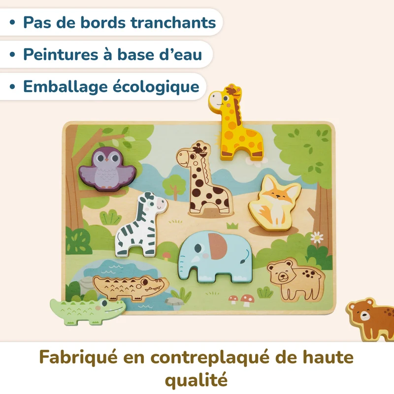 Puzzle en bois pour enfants avec animaux de BusyKids