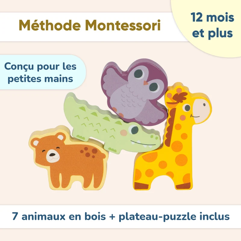 Puzzle en bois pour enfants avec animaux de BusyKids