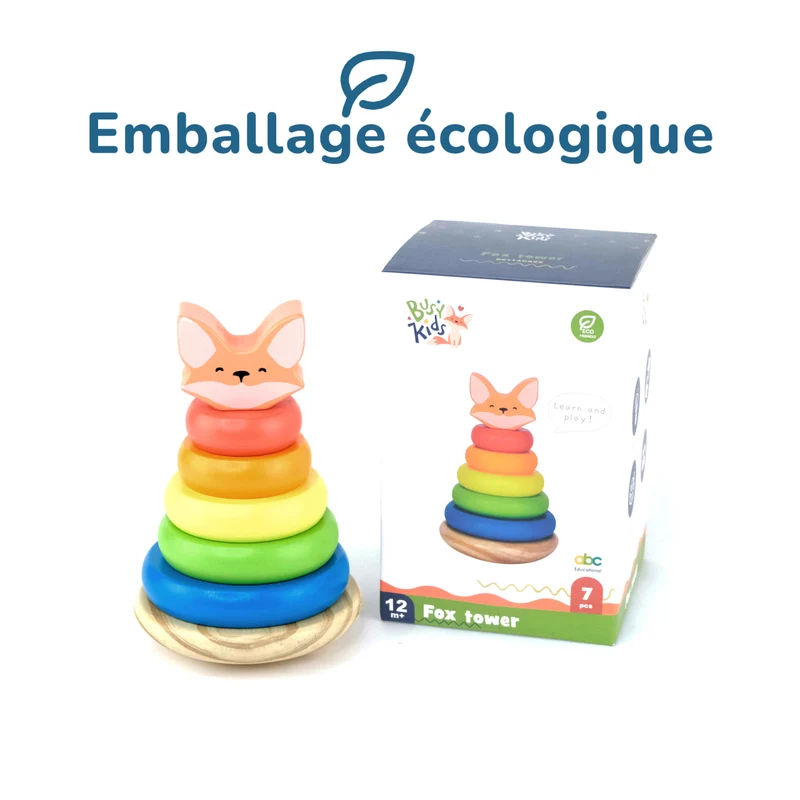 Pyramide en bois pour enfants "Renardeau" de BusyKids