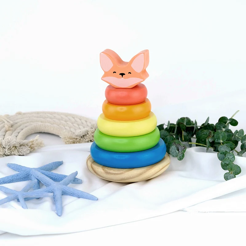 Pyramide en bois pour enfants "Renardeau" de BusyKids