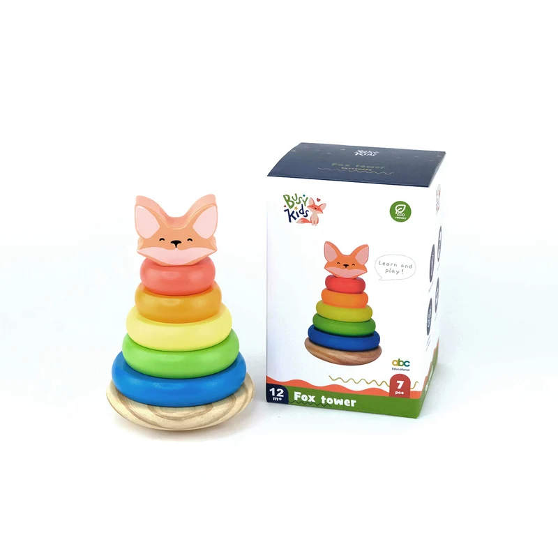 Pyramide en bois pour enfants "Renardeau" de BusyKids