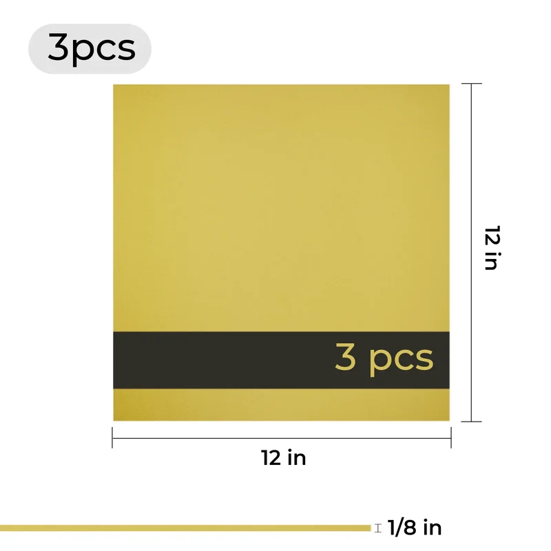 3mm x 30 x 30 cm Plaque acrylique bicolore brillante (3 pcs)