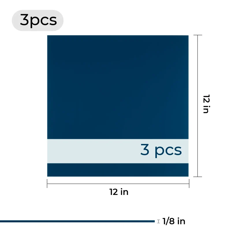 3mm x 30 x 30 cm Plaque acrylique bicolore brillante (3 pcs)
