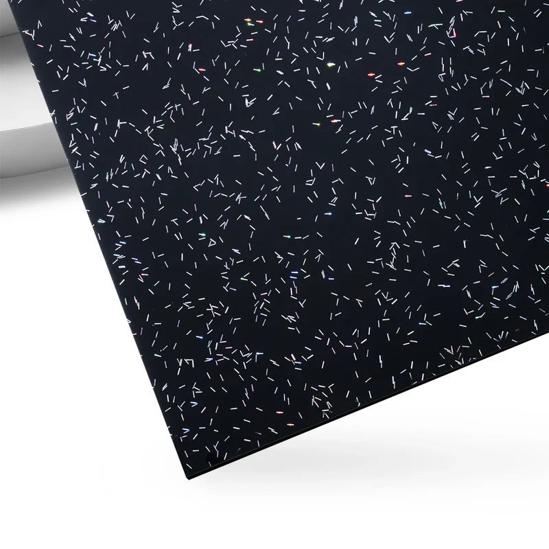 3mm x 30 x 30 cm Plaques acryliques noir pailleté (3 pcs)