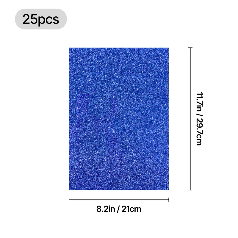 Papier cartonné pailleté multicolore (25 pcs)