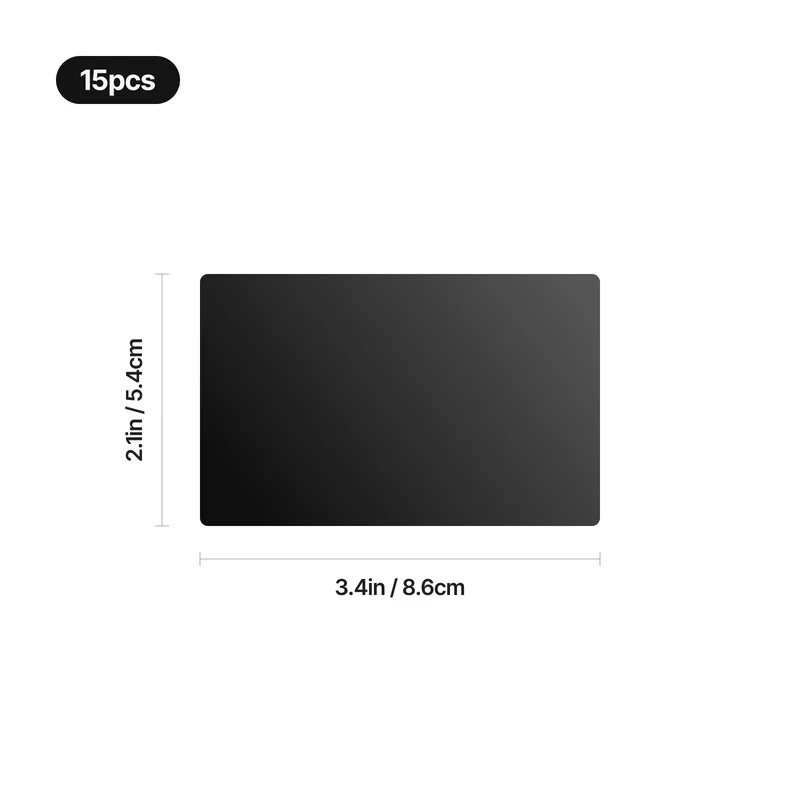 0,8mm Cartes de visite en aluminium noir (15 pcs)