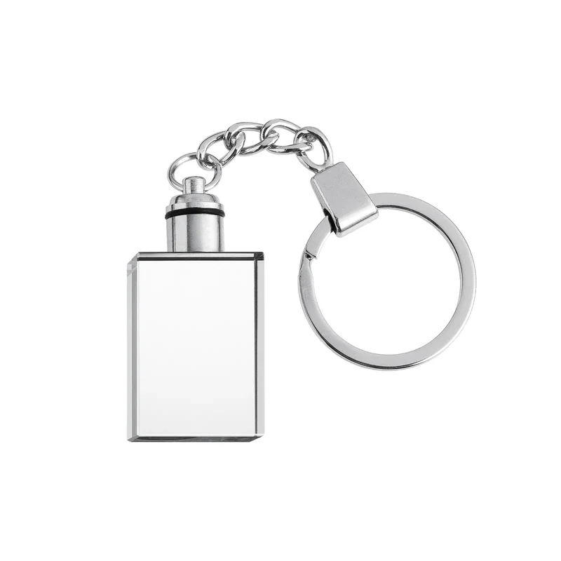 Porte-clés rectangulaire en cristal K5 avec LED multicolores (10 pcs)
