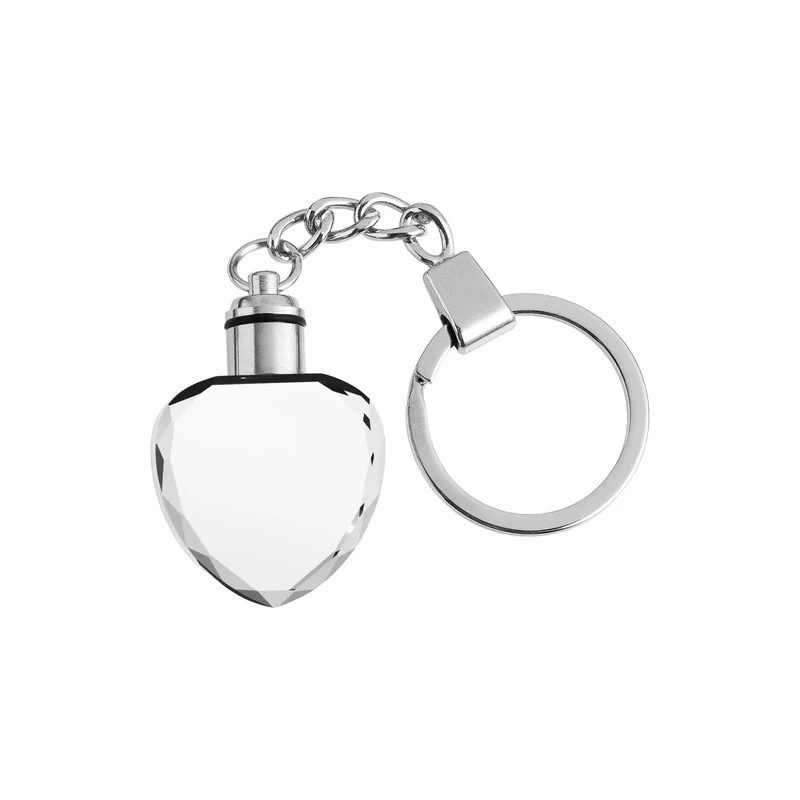 Porte-clés cœur en cristal K5 avec LED multicolores (10 pcs)