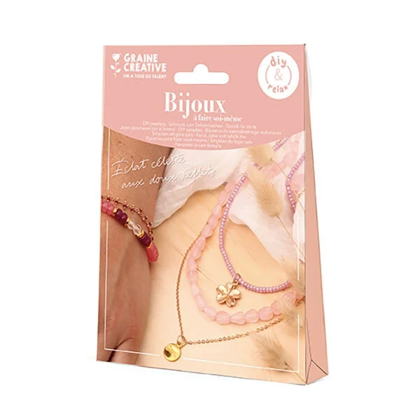 Kit Bijoux DIY & Relax Quartz Rose – Collier et Bracelet à Créer Soi-même