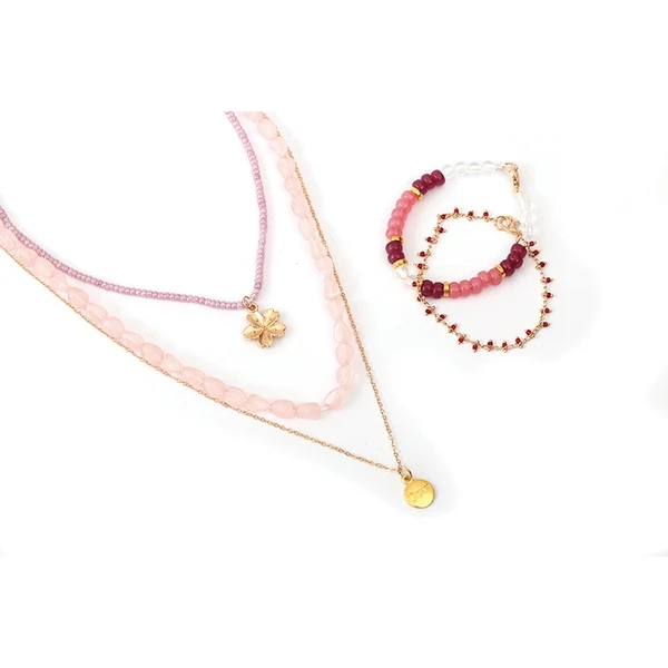 Kit Bijoux DIY & Relax Quartz Rose – Collier et Bracelet à Créer Soi-même