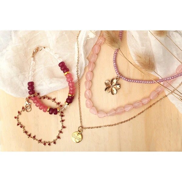 Kit Bijoux DIY & Relax Quartz Rose – Collier et Bracelet à Créer Soi-même