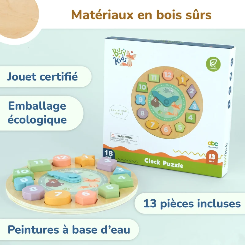 Horloge-Puzzle Enfant BusyKids