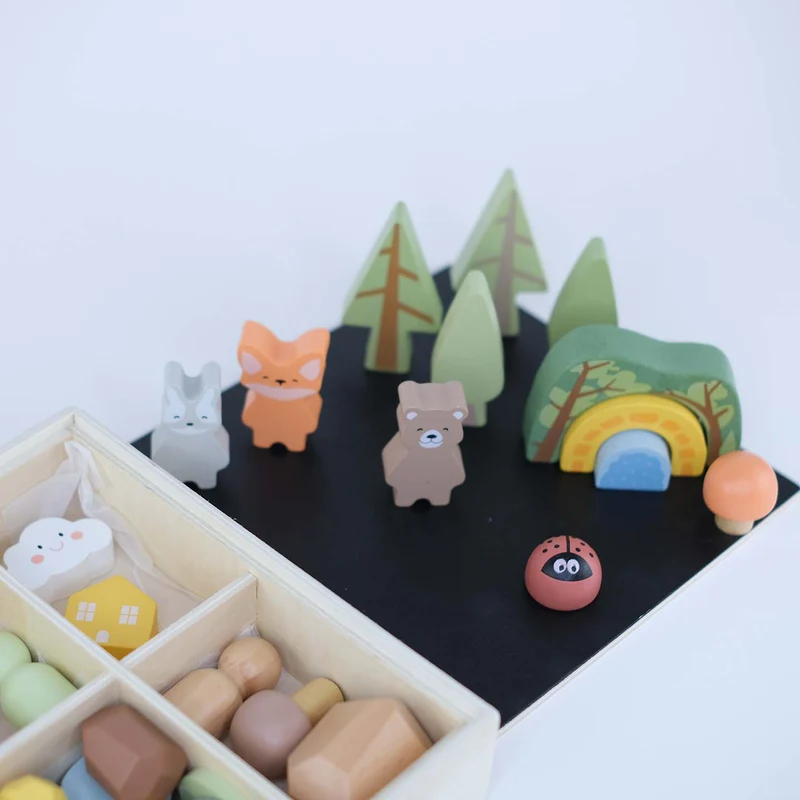 Set de figurines en bois Montessori "La Forêt"