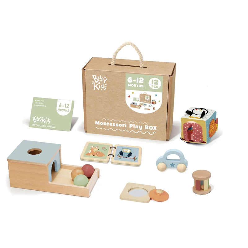 Coffret de Jeu Montessori "BusyKids" pour les enfants de 6 à 12 mois
