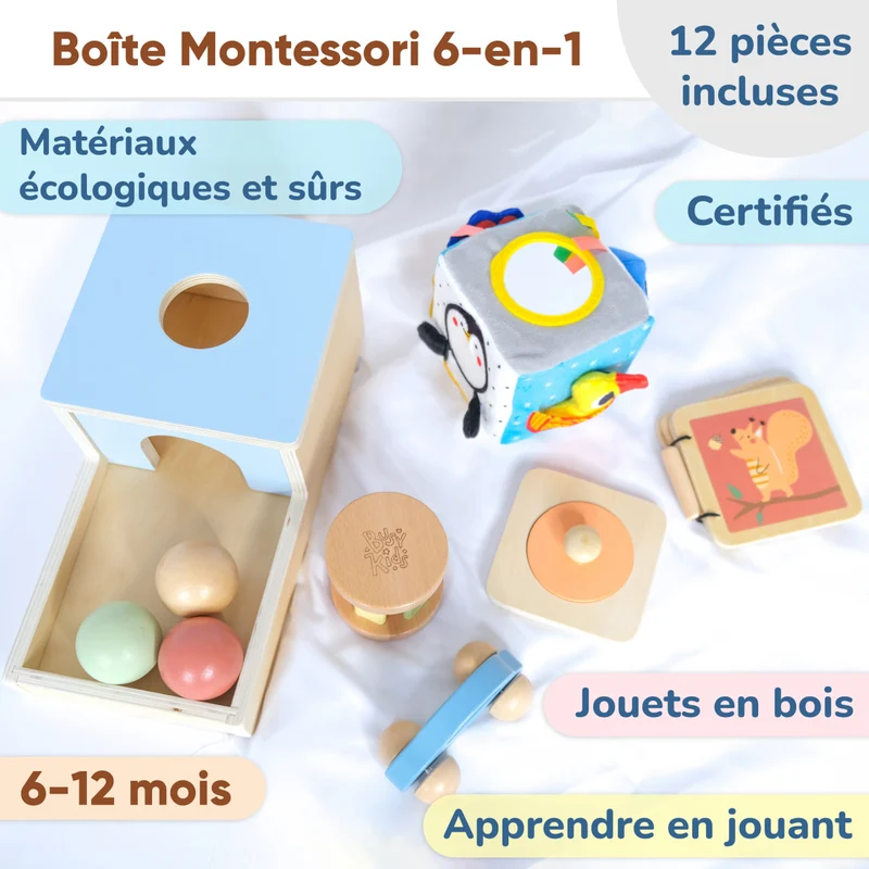 Coffret de Jeu Montessori "BusyKids" pour les enfants de 6 à 12 mois