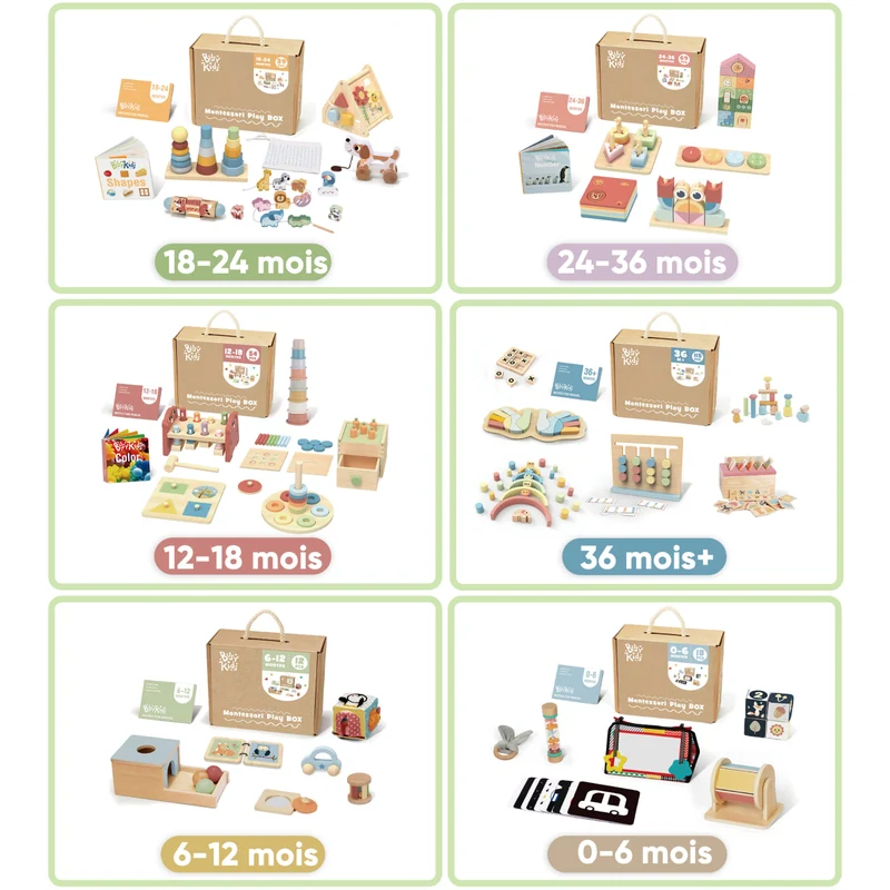 Coffret de Jeu Montessori "BusyKids" pour les enfants de 6 à 12 mois