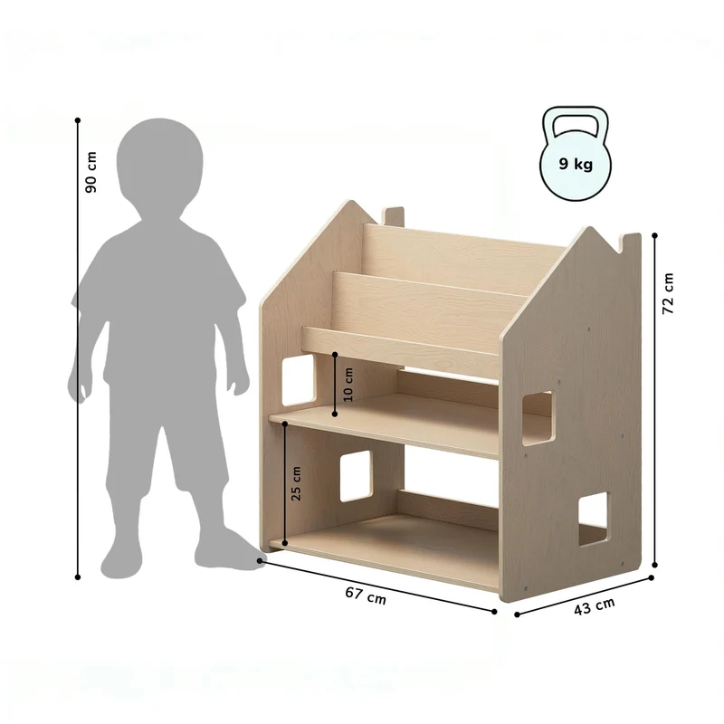 Étagère Montessori 2 en 1 polyvalente