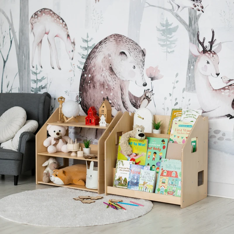 Ensemble - Bibliothèque enfant + Étagère à jouets - édition limitée