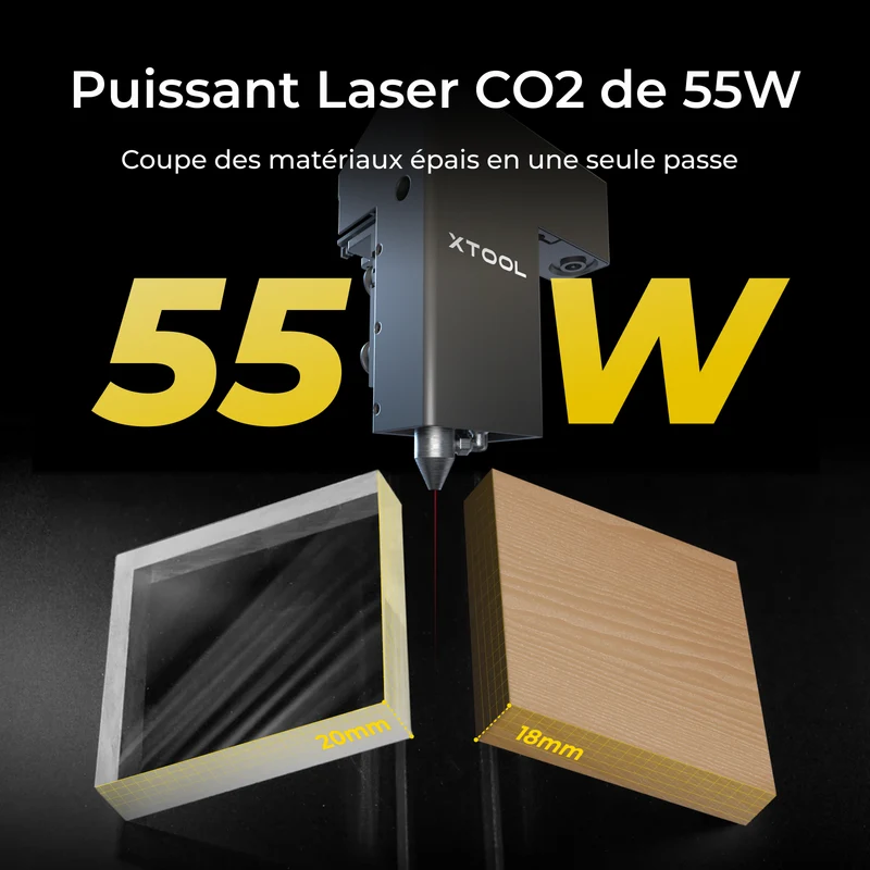 [Reconditionné] xTool P2/P2S - Découpeur Laser CO2 de Bureau de 55W